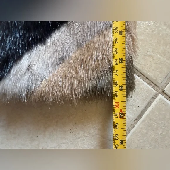 TopShop Multicolor Chevron Faux Fur Coat - Picture 6 of 13